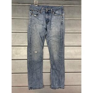 Levis 511 Jeans Mens 28X29 Blue‎ Light Wash Denim Slim Straight Leg Distressed